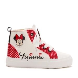Girls Disney Minnie Mouse Sneakers in Size 1- red and white‎